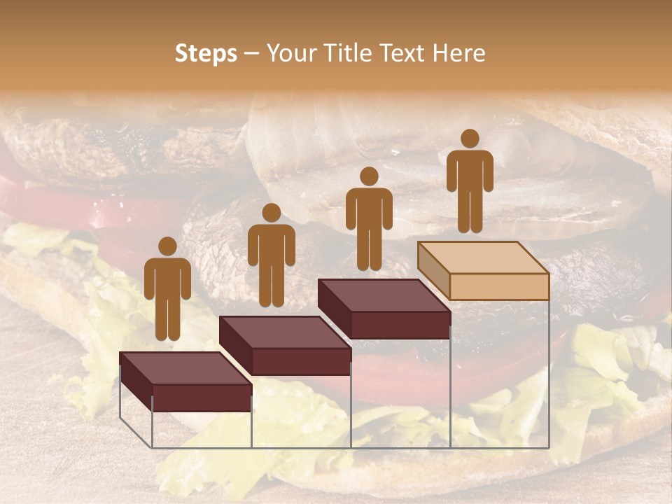 Portobello Sandwich With Grilled Onion Lettuce And Tomato PowerPoint Template