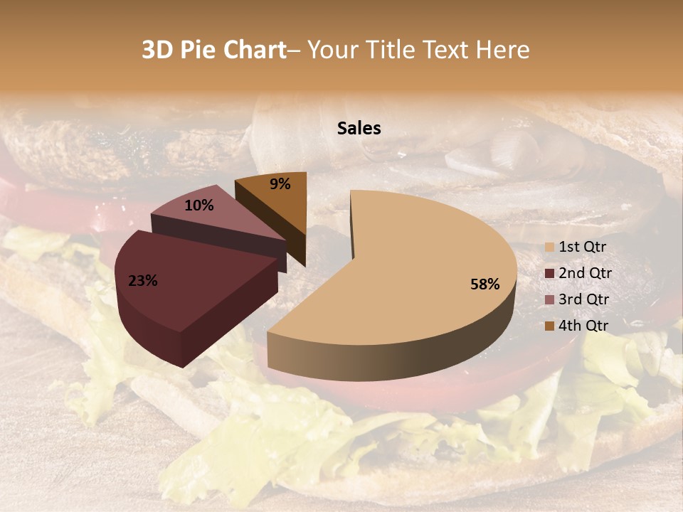 Portobello Sandwich With Grilled Onion Lettuce And Tomato PowerPoint Template