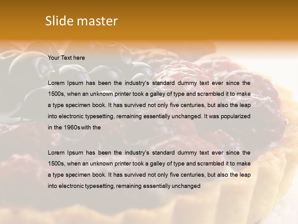 A Fresh Fruitcake With Blueberry Berry PowerPoint Template