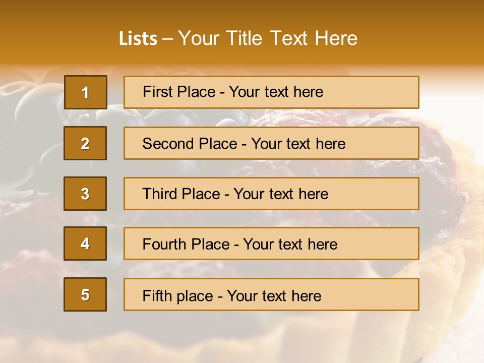 A Fresh Fruitcake With Blueberry Berry PowerPoint Template