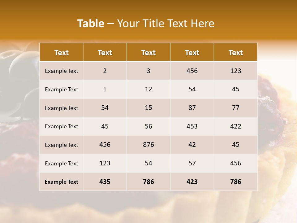 A Fresh Fruitcake With Blueberry Berry PowerPoint Template