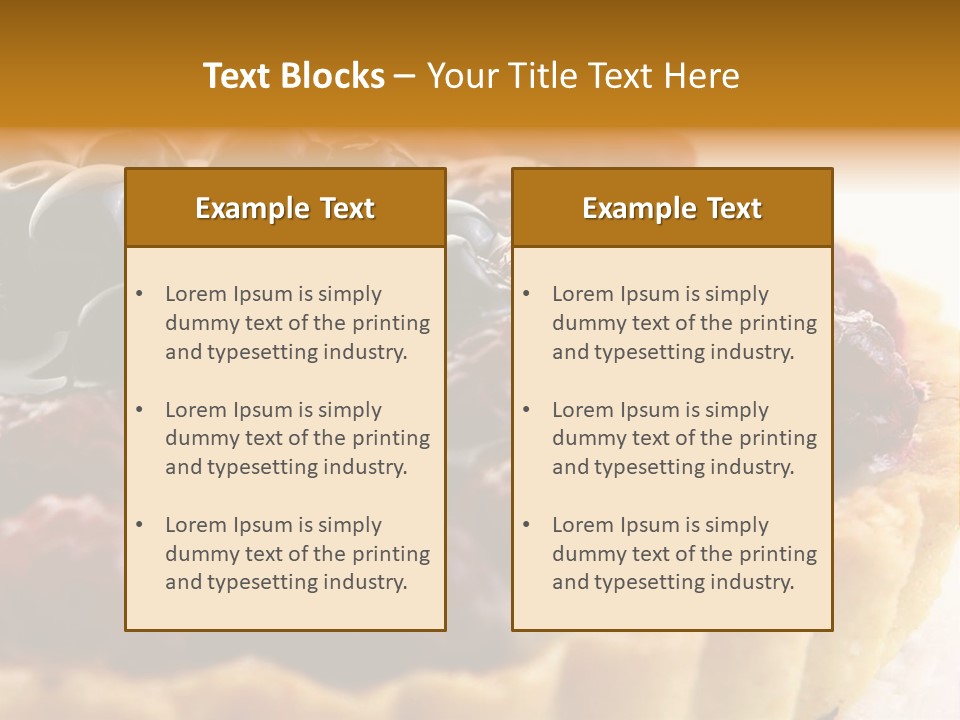 A Fresh Fruitcake With Blueberry Berry PowerPoint Template