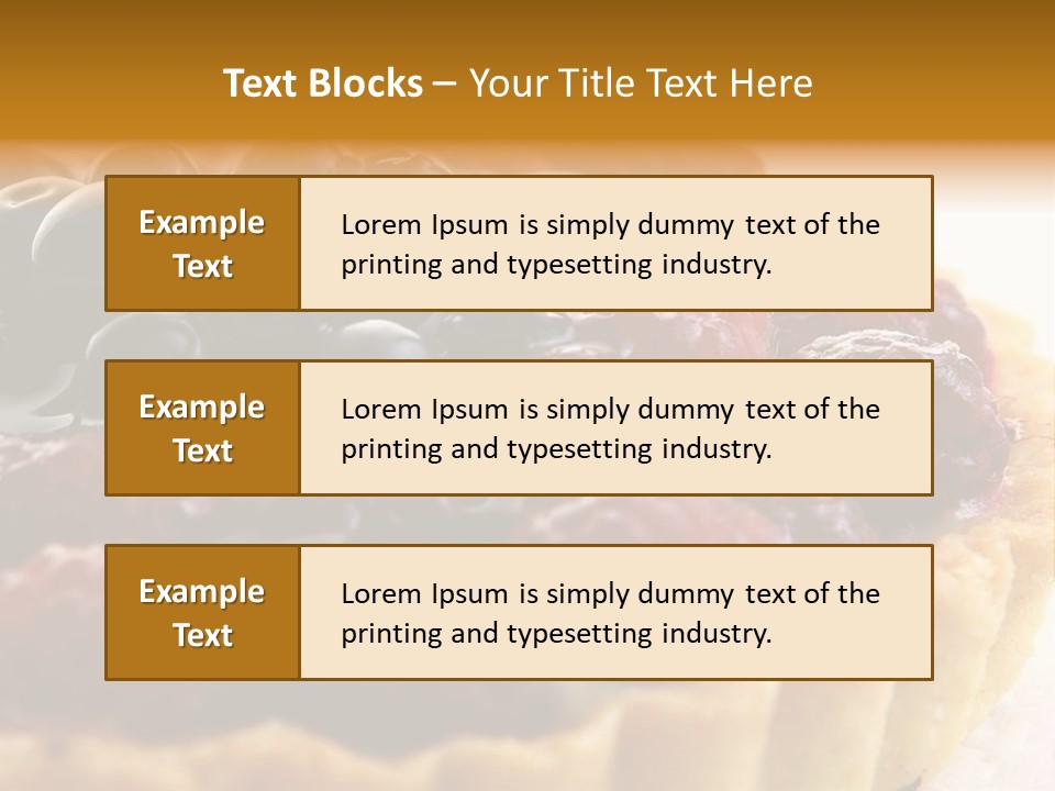 A Fresh Fruitcake With Blueberry Berry PowerPoint Template