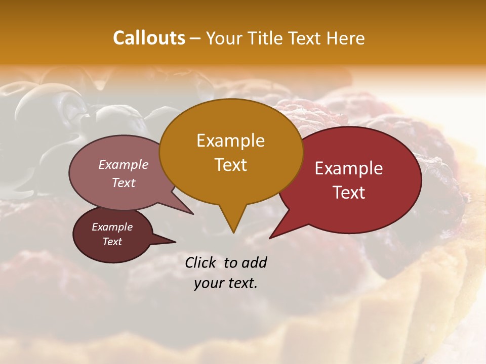 A Fresh Fruitcake With Blueberry Berry PowerPoint Template