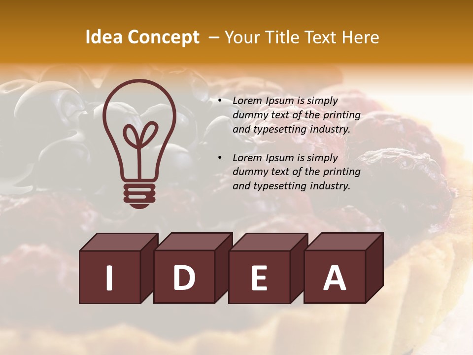 A Fresh Fruitcake With Blueberry Berry PowerPoint Template