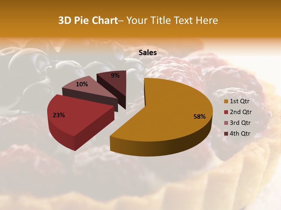 A Fresh Fruitcake With Blueberry Berry PowerPoint Template