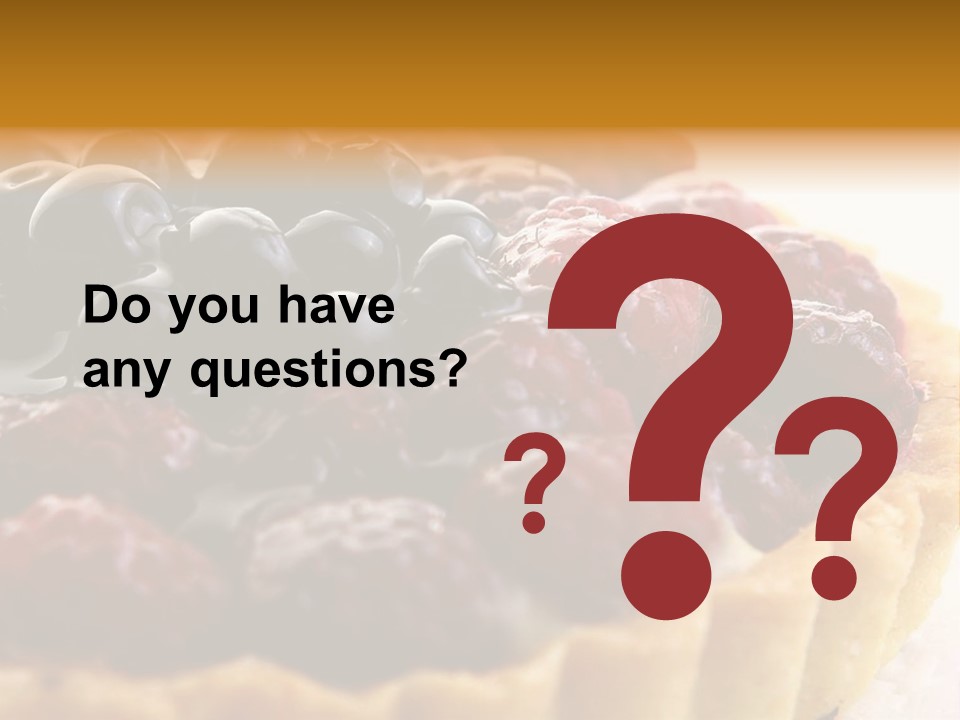 A Fresh Fruitcake With Blueberry Berry PowerPoint Template