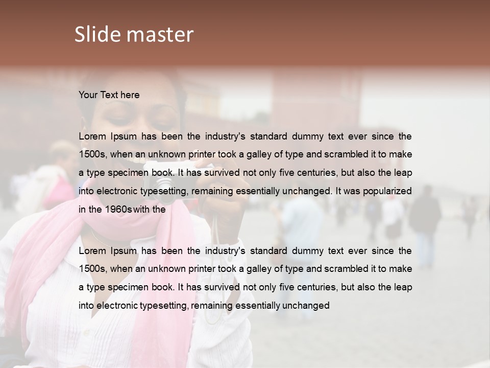 A Woman Taking A Picture With A Camera PowerPoint Template