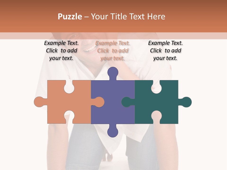 Smiling Father Carrying On His Shoulders His Little Daughter Isolated On White Background PowerPoint Template