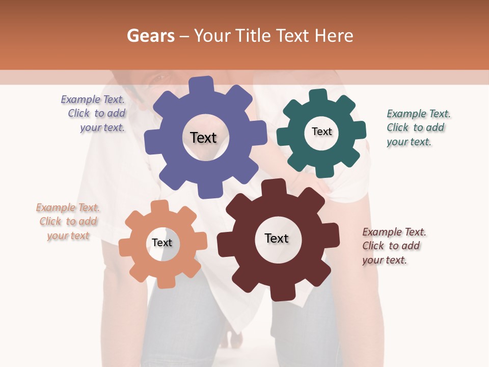 Smiling Father Carrying On His Shoulders His Little Daughter Isolated On White Background PowerPoint Template