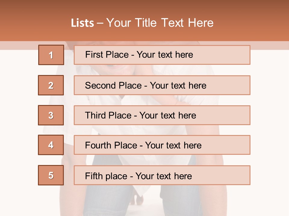 Smiling Father Carrying On His Shoulders His Little Daughter Isolated On White Background PowerPoint Template