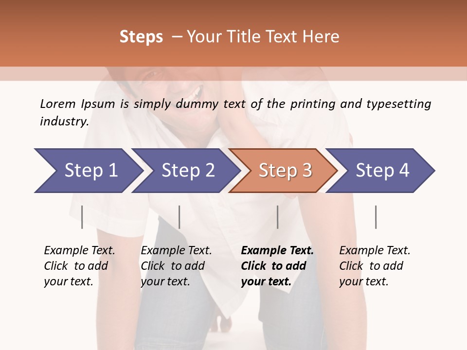 Smiling Father Carrying On His Shoulders His Little Daughter Isolated On White Background PowerPoint Template