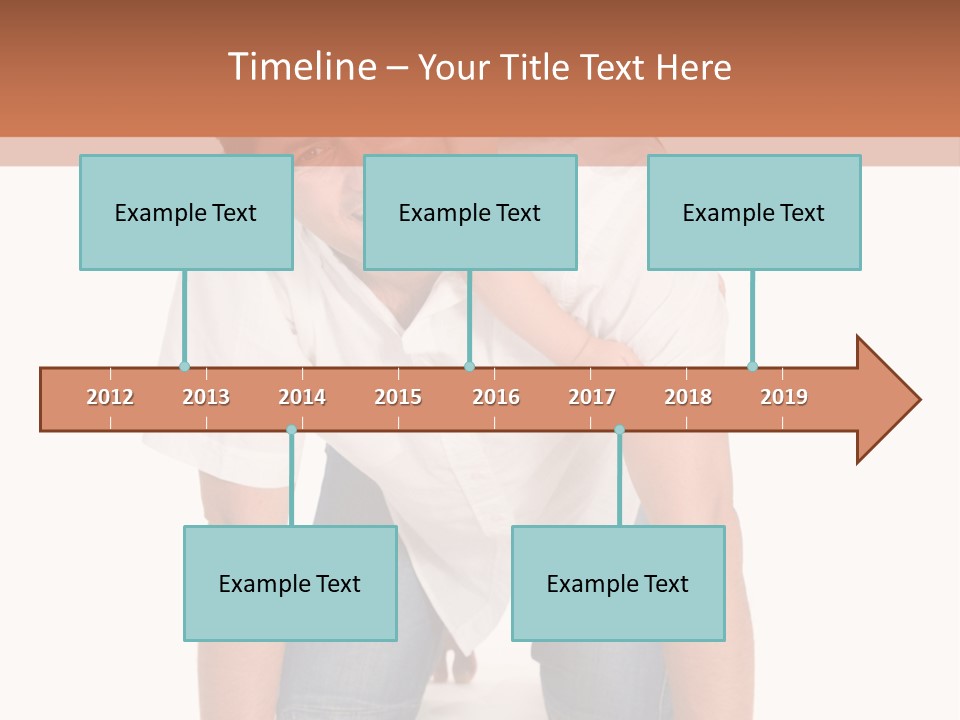 Smiling Father Carrying On His Shoulders His Little Daughter Isolated On White Background PowerPoint Template