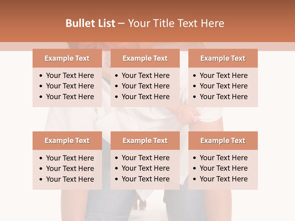 Smiling Father Carrying On His Shoulders His Little Daughter Isolated On White Background PowerPoint Template