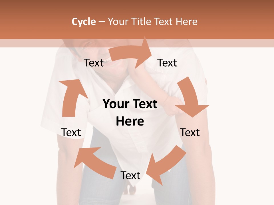 Smiling Father Carrying On His Shoulders His Little Daughter Isolated On White Background PowerPoint Template