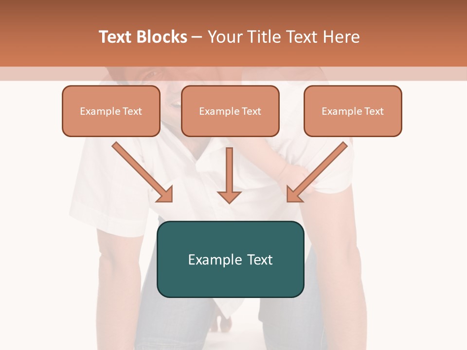 Smiling Father Carrying On His Shoulders His Little Daughter Isolated On White Background PowerPoint Template