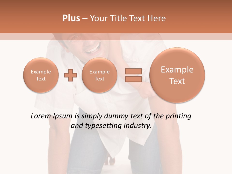 Smiling Father Carrying On His Shoulders His Little Daughter Isolated On White Background PowerPoint Template