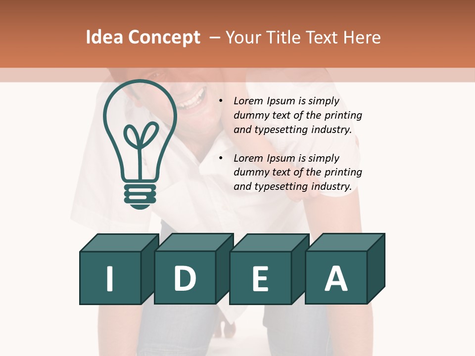 Smiling Father Carrying On His Shoulders His Little Daughter Isolated On White Background PowerPoint Template