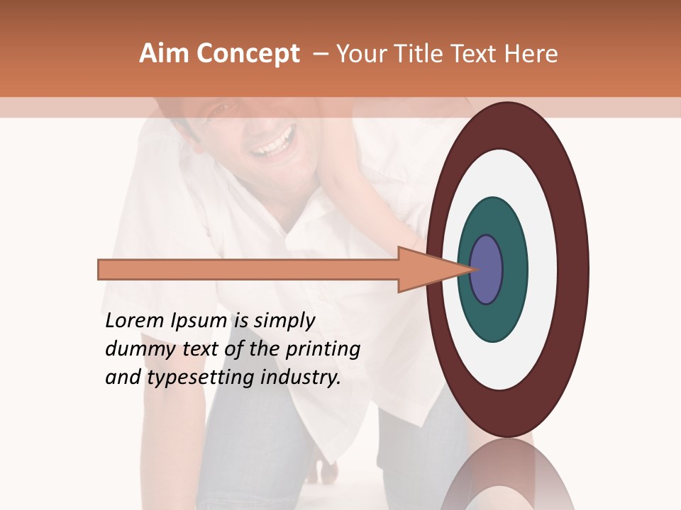 Smiling Father Carrying On His Shoulders His Little Daughter Isolated On White Background PowerPoint Template