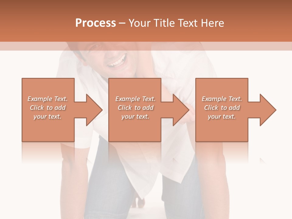 Smiling Father Carrying On His Shoulders His Little Daughter Isolated On White Background PowerPoint Template