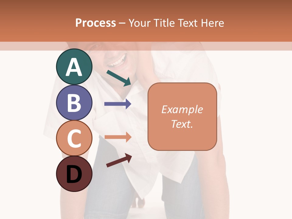 Smiling Father Carrying On His Shoulders His Little Daughter Isolated On White Background PowerPoint Template