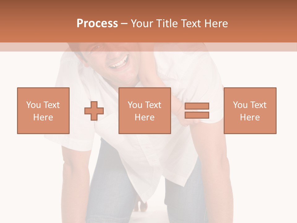 Smiling Father Carrying On His Shoulders His Little Daughter Isolated On White Background PowerPoint Template