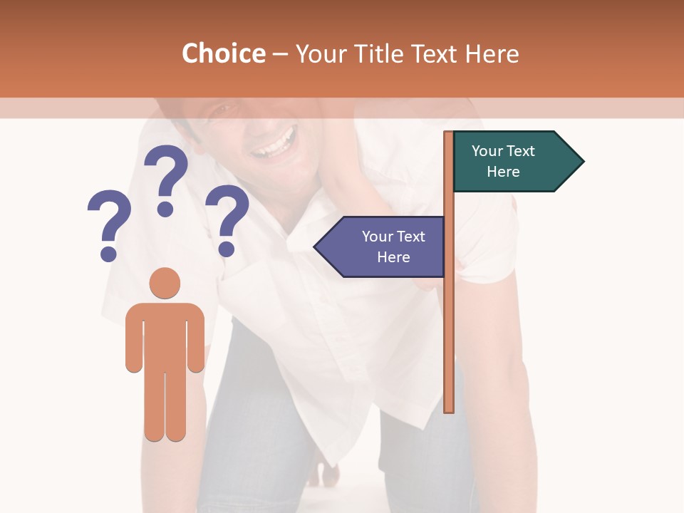 Smiling Father Carrying On His Shoulders His Little Daughter Isolated On White Background PowerPoint Template