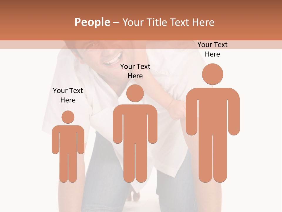 Smiling Father Carrying On His Shoulders His Little Daughter Isolated On White Background PowerPoint Template