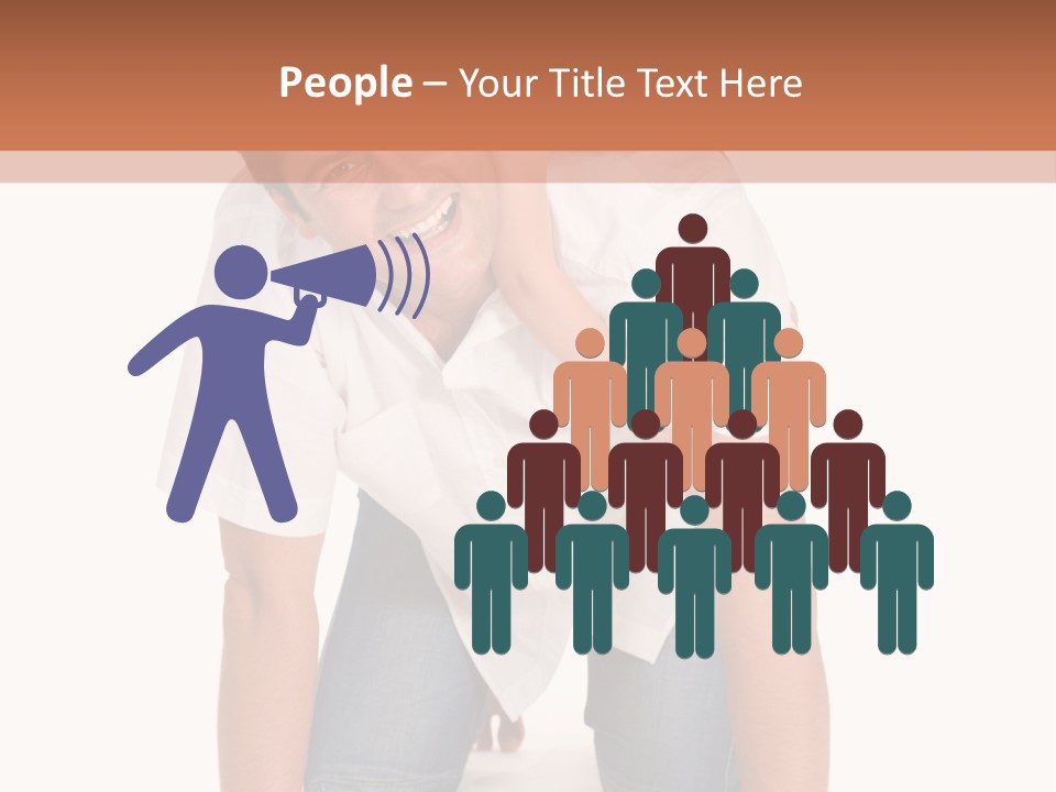 Smiling Father Carrying On His Shoulders His Little Daughter Isolated On White Background PowerPoint Template