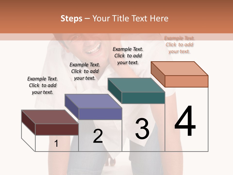 Smiling Father Carrying On His Shoulders His Little Daughter Isolated On White Background PowerPoint Template