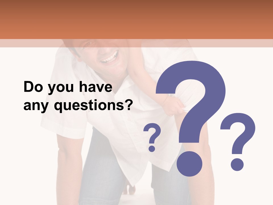 Smiling Father Carrying On His Shoulders His Little Daughter Isolated On White Background PowerPoint Template