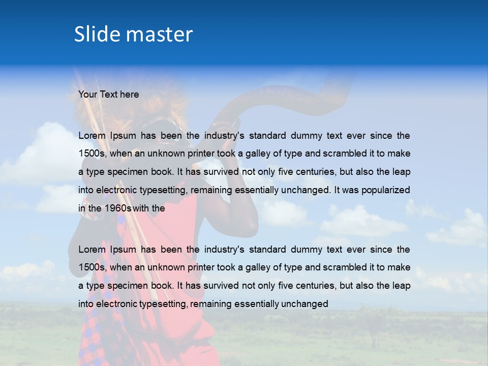 A Person With A Large Horn And A Headdress PowerPoint Template