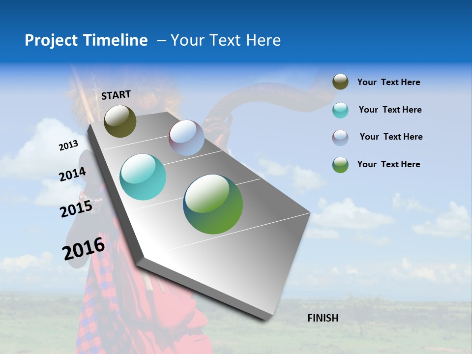 A Person With A Large Horn And A Headdress PowerPoint Template