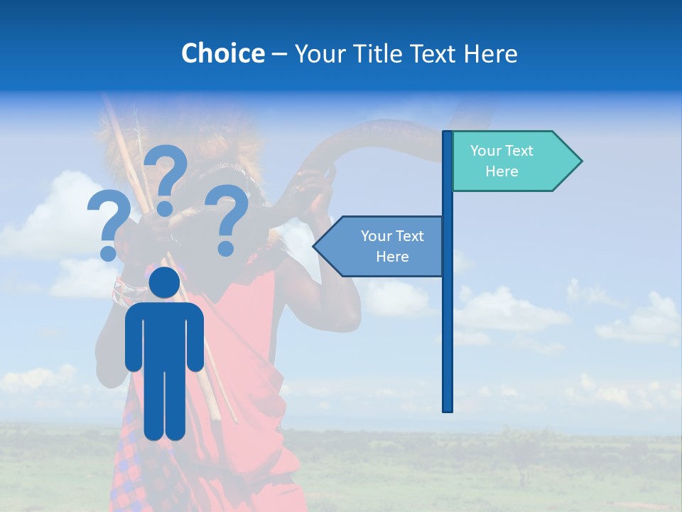 A Person With A Large Horn And A Headdress PowerPoint Template
