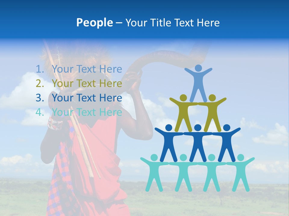 A Person With A Large Horn And A Headdress PowerPoint Template