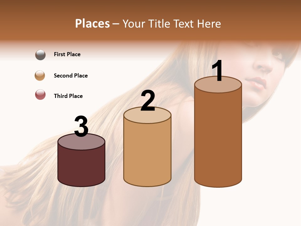 A Woman With Long Blonde Hair Is Posing For A Picture PowerPoint Template