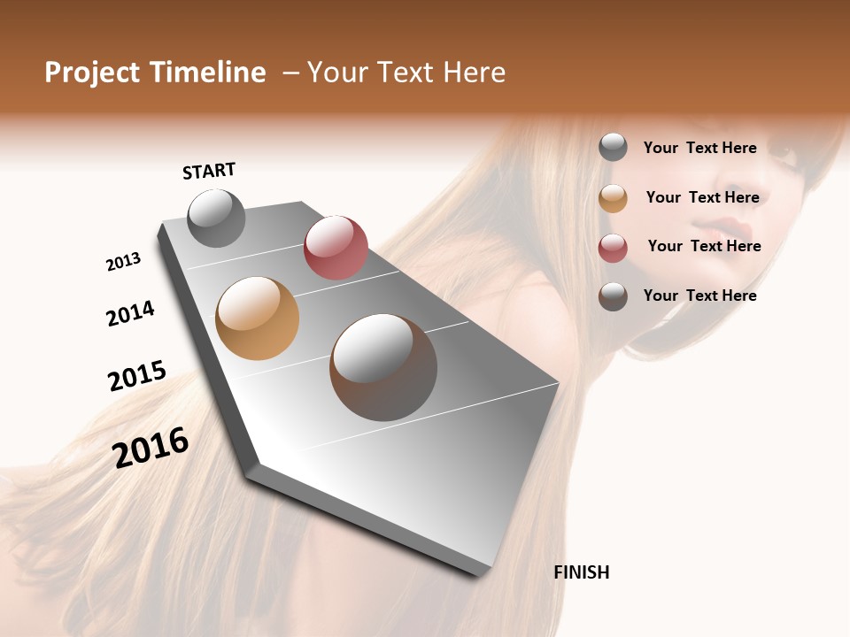 A Woman With Long Blonde Hair Is Posing For A Picture PowerPoint Template