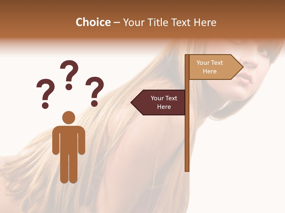 A Woman With Long Blonde Hair Is Posing For A Picture PowerPoint Template