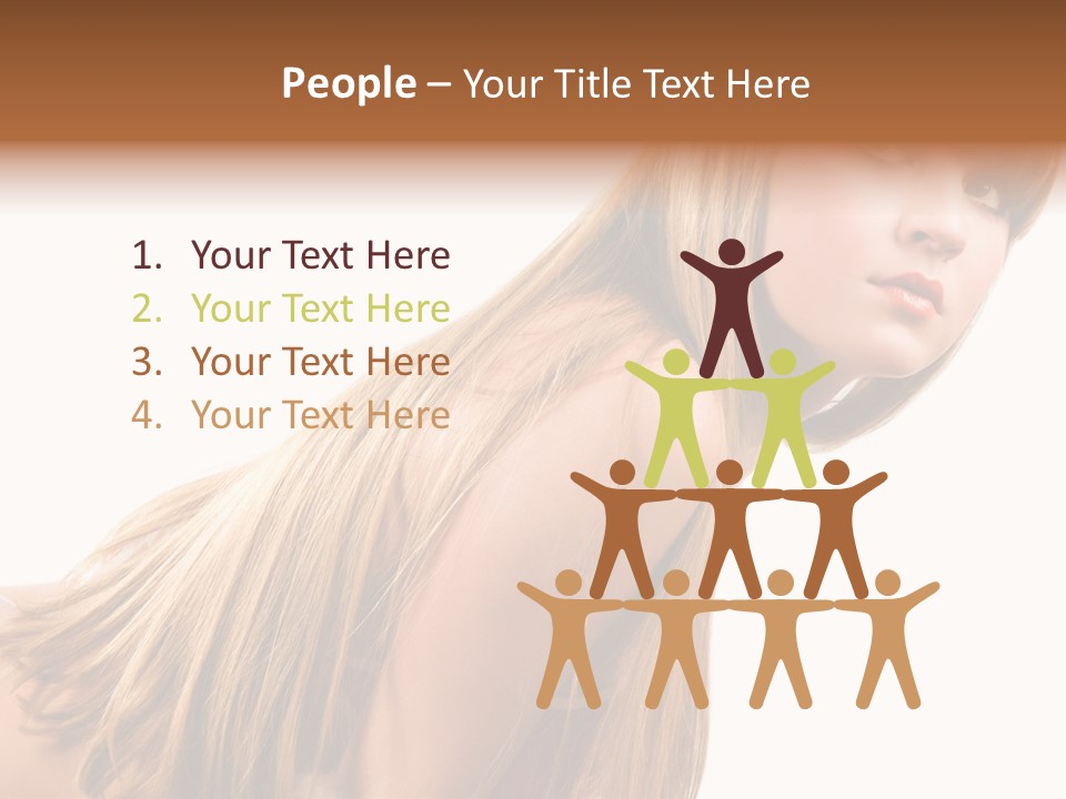 A Woman With Long Blonde Hair Is Posing For A Picture PowerPoint Template