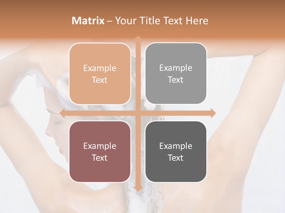 Close-Up Portrait Of Young Pretty Woman Taking Shower PowerPoint Template
