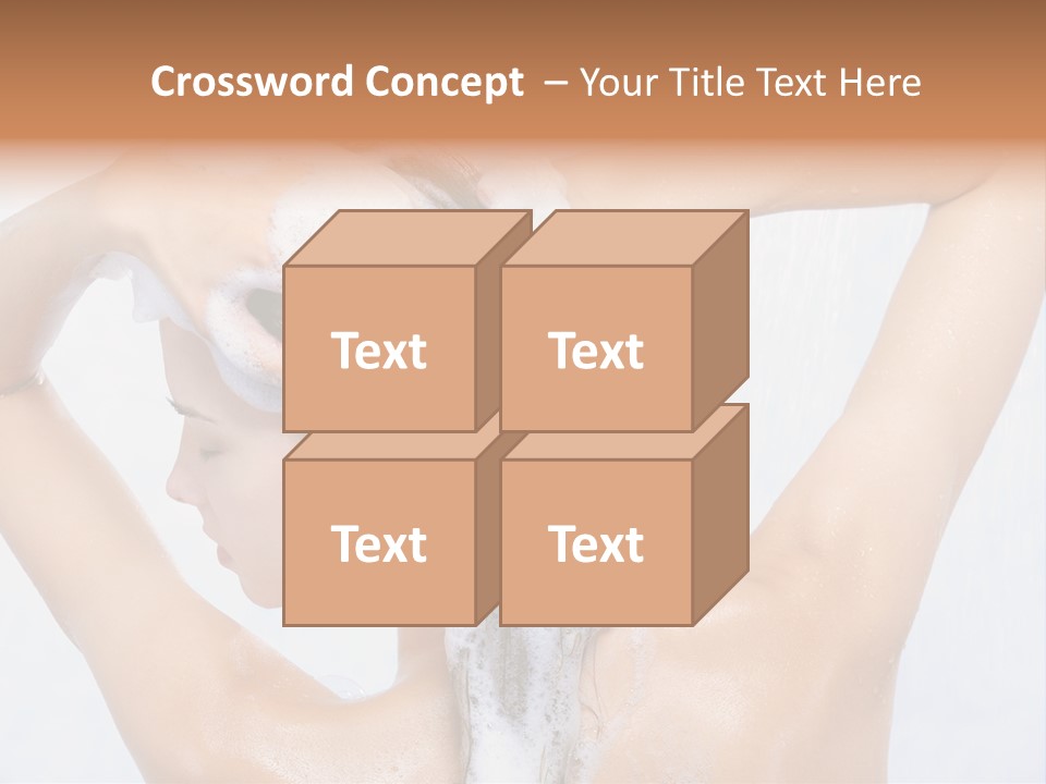 Close-Up Portrait Of Young Pretty Woman Taking Shower PowerPoint Template