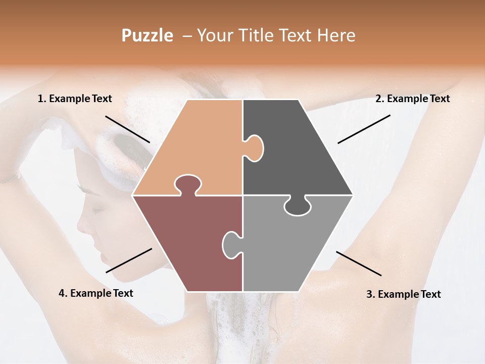 Close-Up Portrait Of Young Pretty Woman Taking Shower PowerPoint Template