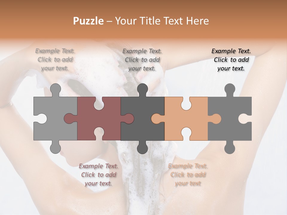 Close-Up Portrait Of Young Pretty Woman Taking Shower PowerPoint Template