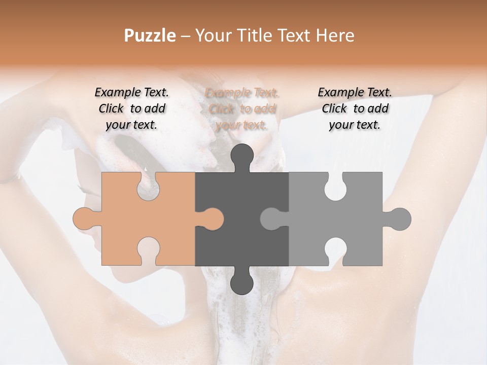 Close-Up Portrait Of Young Pretty Woman Taking Shower PowerPoint Template