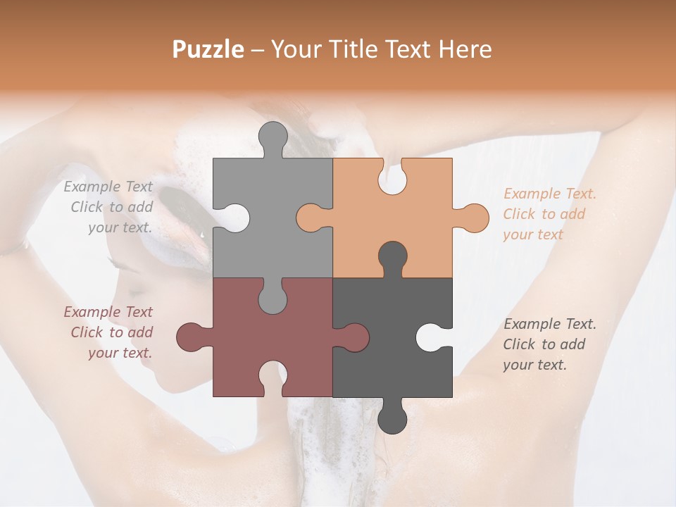 Close-Up Portrait Of Young Pretty Woman Taking Shower PowerPoint Template