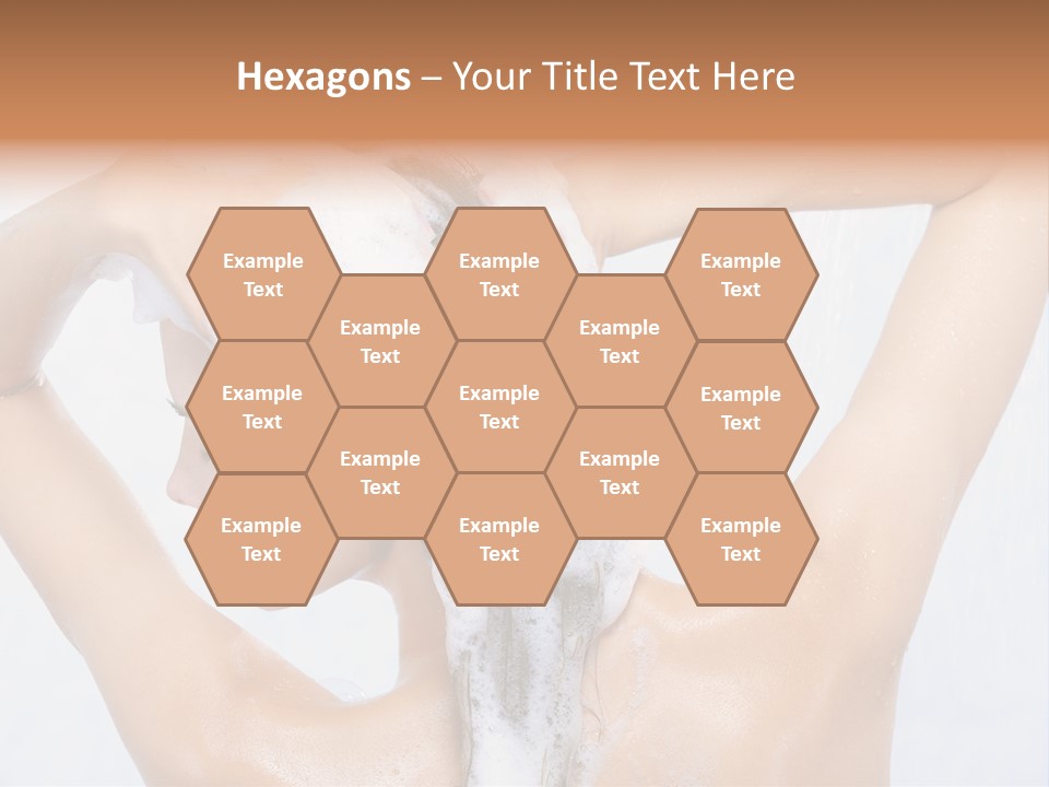 Close-Up Portrait Of Young Pretty Woman Taking Shower PowerPoint Template