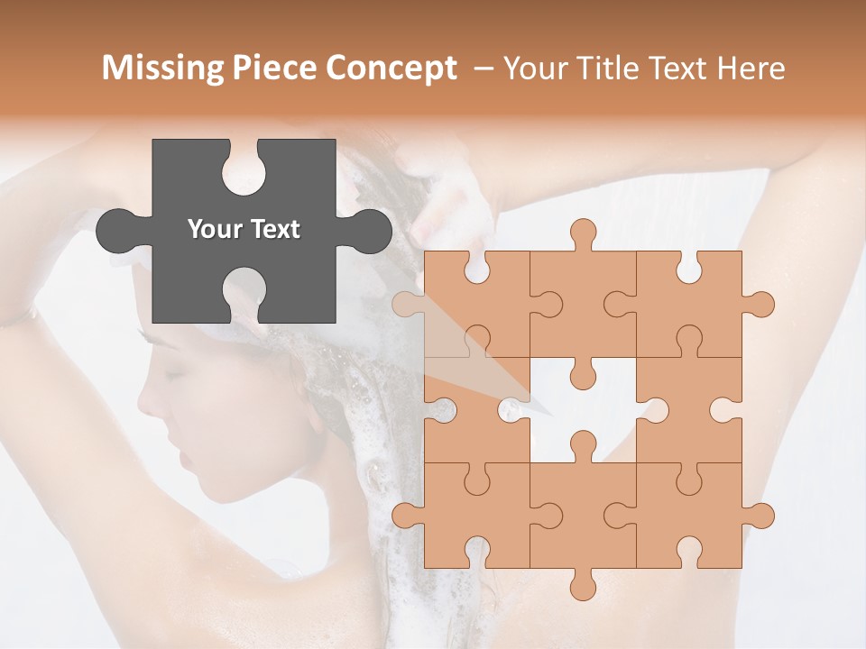 Close-Up Portrait Of Young Pretty Woman Taking Shower PowerPoint Template