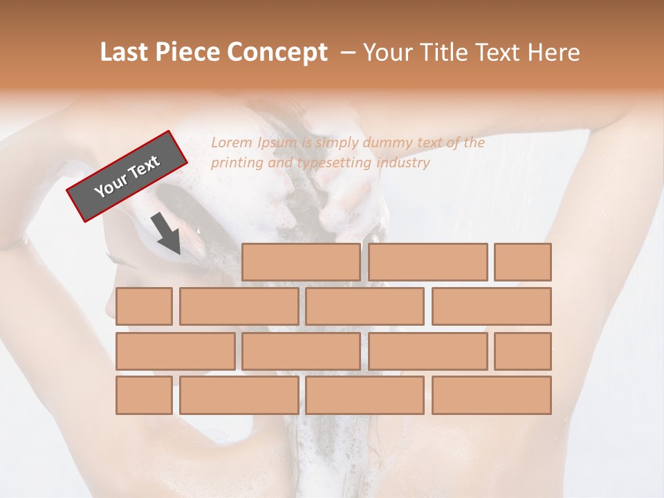 Close-Up Portrait Of Young Pretty Woman Taking Shower PowerPoint Template