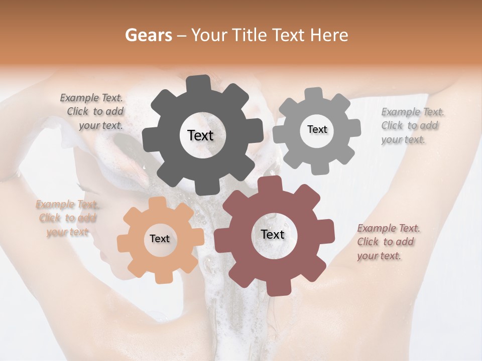 Close-Up Portrait Of Young Pretty Woman Taking Shower PowerPoint Template