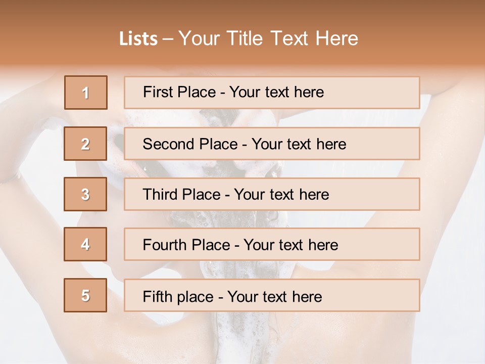 Close-Up Portrait Of Young Pretty Woman Taking Shower PowerPoint Template